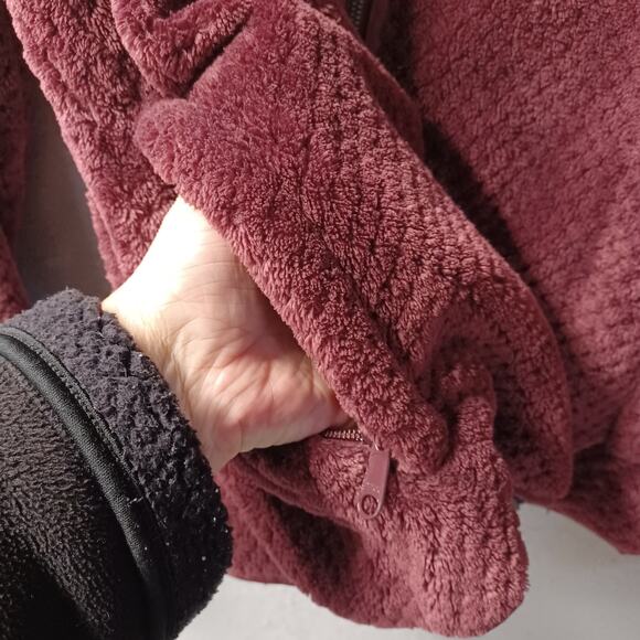 Columbia Women's Fireside Sherpa Fleece Jacket XXL FITS SMALL XL Merlot Purple - Picture 7 of 9